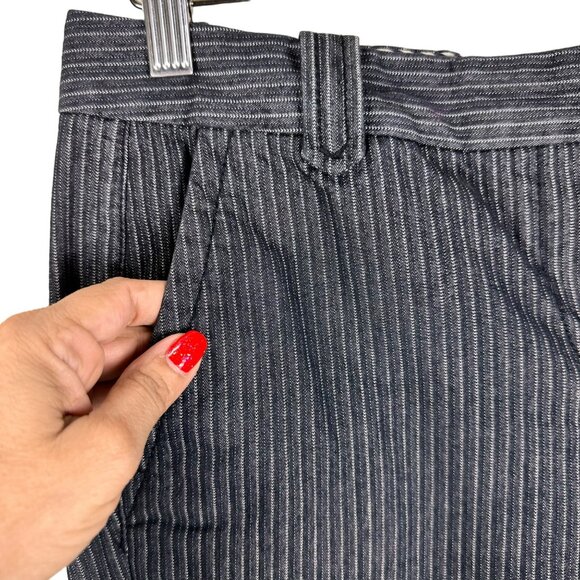 Ann Taylor Loft Marisa Trouser Blue White Wide Leg Pants Size 4 - Picture 4 of 10